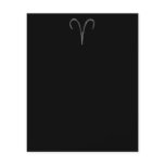 Aries. Zodiac Astrology Sign. Black. Custom Flyer
