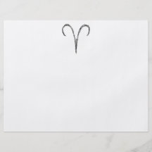 Aries. Zodiac Astrology Sign. Black. Personalized Flyer