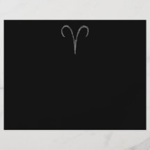 Aries. Zodiac Astrology Sign. Black. Personalized Flyer