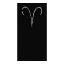 Aries. Zodiac Astrology Sign. Black. Personalised Photo Card