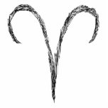 Aries. Zodiac Astrology Sign. Black. Acrylic Cut Outs