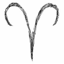 Aries. Zodiac Astrology Sign. Black. Photo Cut Out