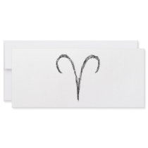 Aries. Zodiac Astrology Sign. Black. Full Color Rack Card