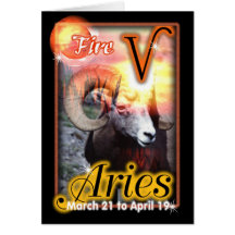 Aries Zodiac Birthday card