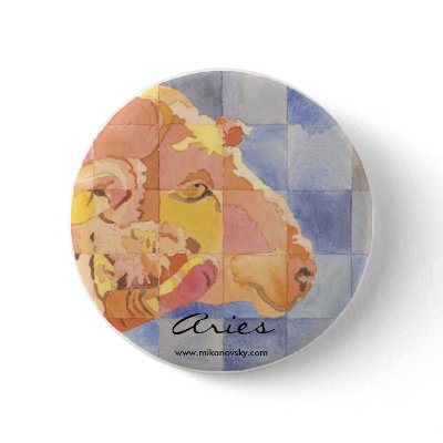 Aries Zodiac Button by mikanovsky