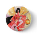 Aries Zodiac Geisha button badge - Personalise It!