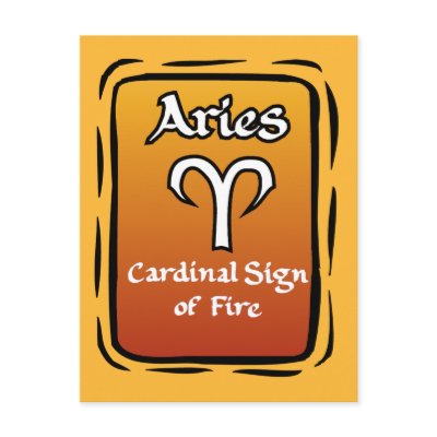 Aries Zodiac postcards by zodiacgifts