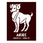 Aries Zodiac postcards