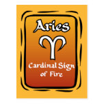 Aries Zodiac postcards