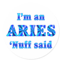 Aries Zodiac Sign Round Stickers