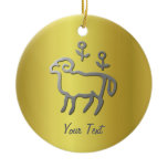 Aries Zodiac Star Sign In Light Silver
