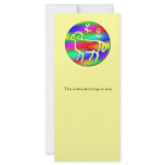 Aries Zodiac Star Sign Rainbow on Yellow Bookmark Custom Rack Cards