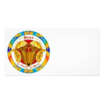 Aries Zodiac-V-1 Set-1 Photo Greeting Card by DAEVEGAS