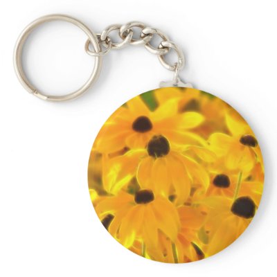 ARISE! Golden Daisies Floral Designer Keychain by RavenSpiritPrints