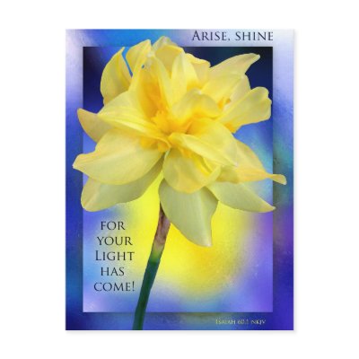 Arise, shine, for your light has come! Postcard by dollargrafix