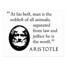 Aristotle Postcard - man as animal
