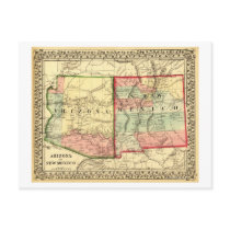 Arizona and New MexicoPanoramic Map Postcard