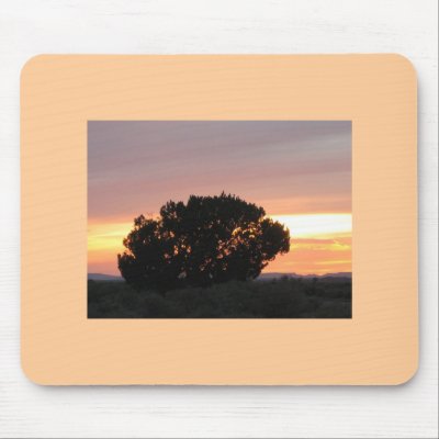Arizona Desert Sunset Tree Silhouette Mousepad by angela65