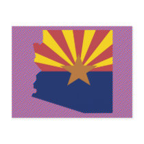 Arizona Flag Map Postcard