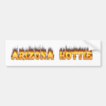 Arizona Hottie Fire and Flames Bumper Sticker