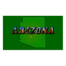 Arizona Map and Picture Text Business Card Templates