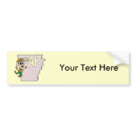 Arkansas AR Map & Douglas MacArthur Cartoon Bumper Stickers
