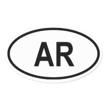 Arkansas "AR" Oval Sticker