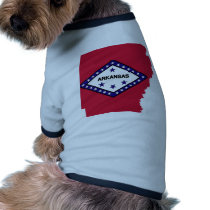 Arkansas Flag Map Doggie T-shirt