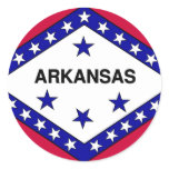 Arkansas Flag Round Stickers