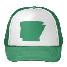 Arkansas Green State Snap Back Mesh Trucker Hat