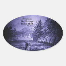 Arkansas Hot Springs Vintage 1844 Oval Sticker