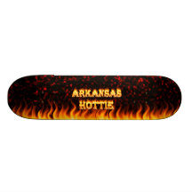 Arkansas hottie fire and flames design. skate board deck