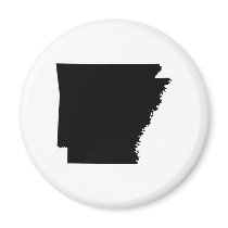 Arkansas in Black Fridge Magnet