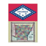 Arkansas Map and State Flag Postcard