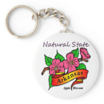 Arkansas Natural State Apple Blossom Key Chains