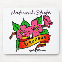 Arkansas Natural State Apple Blossom Mouse Pad
