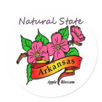 Arkansas Natural State Apple Blossom Sticker