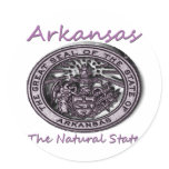 Arkansas Natural State Seal Round Stickers