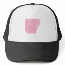 Arkansas Pink Vintage Grunge Mesh Hat