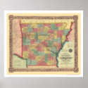 Arkansas Railroad Map 1854 posters
