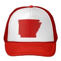 Arkansas Red Snap Back Mesh Trucker Hat