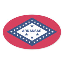 Arkansas State Flag Oval Stickers