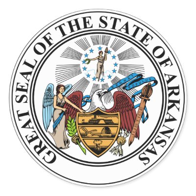 ARKANSAS STATE SEAL STICKERS by dgpaulart