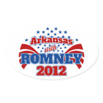 Arkansas with Romney 2012 Oval Sticker