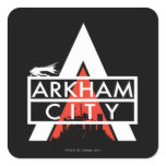 Arkham City Logo White Square Stickers