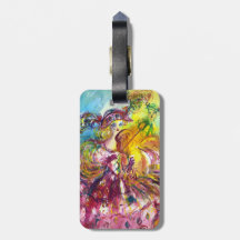 ARLECCHINA  VIOLINIST / Venetian Carnival Night Tag For Bags