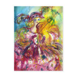 ARLECCHINA  VIOLINIST / Venetian Carnival Night Post Card