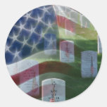 Arlington National Cemetery, American Flag Round Stickers
