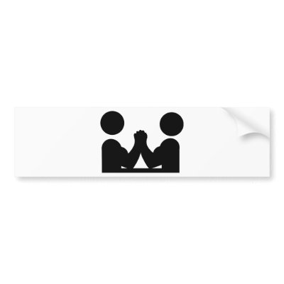 arm wrestling icon bumper stickers by TomaniacLines