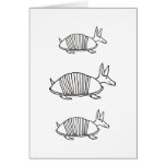 Armadillo art fun cute unique ink line drawing greeting cards